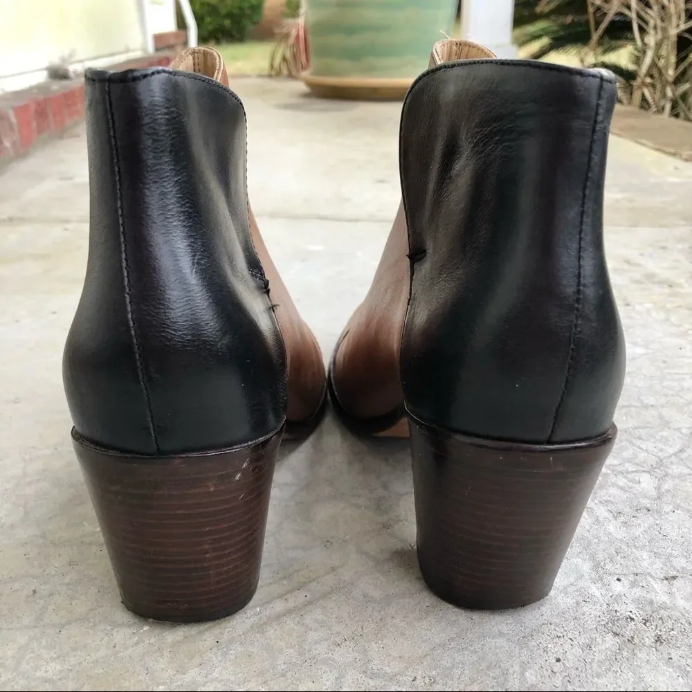 Wolverine 1000 Samantha Pleet Ankle Boots Black Brown Colorblocked 9